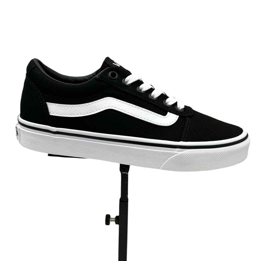 Vans Ward Womens Casual Canvas‎ Sneakers Size 6 Black White Vulcanized Low Top